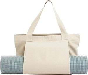 Multifunctional Large Capacity <b>Yoga</b> <b>Mat</b> Bag Sturdy <b>Yoga</b> Cotton Canvas Tote Bag with Custom logo Tote Bags for Women Pilates - Product Image 1