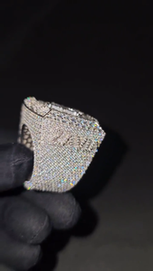Anillo de Plata de Ley 925 con Diamantes de Moissanita VVS en Forma Cuadrada, Estilo Hip Hop, Lujoso, para Hombre y Mujer - Product Image 4