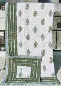 Premium hand block printed cotton quilt lightweight breathable washable and ideal for decor gifting or casual use. - Product Image 3