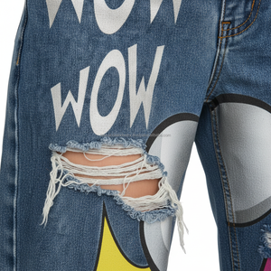 กางเกงยีนส์ขากว้างพิมพ์ลายดาว Y2K รุ่นใหม่ - กางเกงคาร์โก้เดนิมทรงหลวมสไตล์เรโทรสำหรับผู้หญิง - แฟชั่นสตรีทแวร์ - Product Image 4