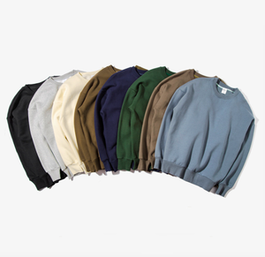 Vente en gros logo personnalisé unisexe col rond tricoté col rond sweat imprimé blanc hommes 100% coton surdimensionné 400 Gsm sweats à capuche - Product Image 6