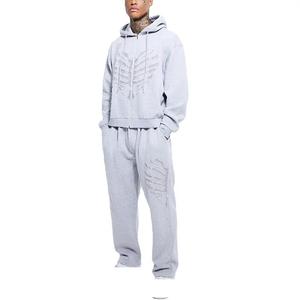 Chándal apilado Unisex de moda, conjunto de chándal ajustado de talla grande con función transpirable, peso pesado y venta en línea - Product Image 1