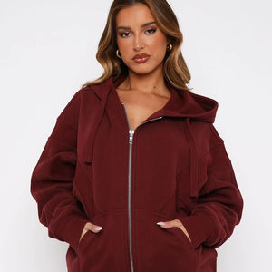 Chándal de lana de alta calidad personalizado para mujer, chándal tecnológico de lujo, Conjunto de sudadera con capucha y pantalones de chándal de gran tamaño para mujer - Product Image 1