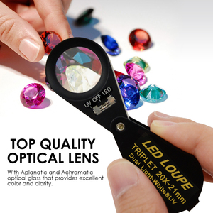 Jewelry Tool <b>Magnifier</b> 20x Loupe 21mm Optical Glass <b>Magnifier</b> 6 LED <b>Light</b> & UV <b>Light</b> Magnification Hobbyist Coin - Product Image 5