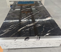Panneau mural en PVC MORLENX, feuille de marbre bleu, blanc et or, décoration intérieure de luxe