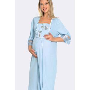 Ensemble de chemise de nuit rose à motifs pour dormir et se détendre - Product Image 2