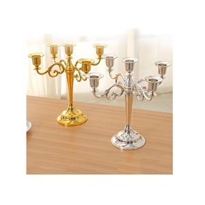<b>Candles</b> Holder Metal Gold Decorative Menorah Romantic Candlelight <b>Dinner</b> Props Modern Candlestick <b>candle</b> holder - Product Image 5
