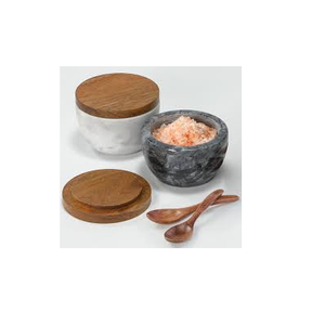 Pot à sel et sucre en marbre Bols à sel et poivre Pot à sel Pot d'assaisonnement et utilisation à la main - Product Image 1