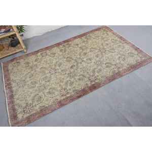 พรมขนแกะสไตล์ตุรกีโบราณสีเบจสีน้ำตาลแฮนด์เมดเป็นมิตรต่อสิ่งแวดล้อมพรมยางขนาดกลาง3.7x6.5ฟุต - Product Image 2