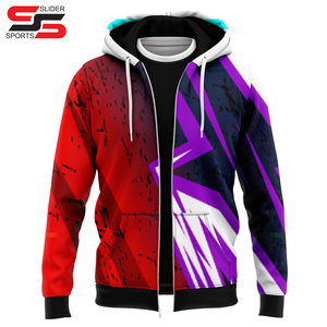 Venta al por mayor 350gsm personalizable de alta calidad 100% poliéster francés Terry polar Digital 3D impreso Unisex cremallera completa Sudadera con capucha - Product Image 5