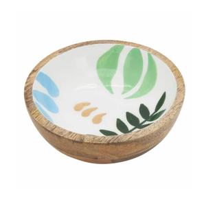 Cuenco para servir tallado en madera con esmalte impreso para la venta superior tamaño personalizado y cuenco para servir de forma redonda para cocina a bajo precio - Product Image 1