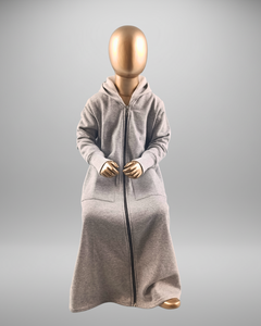 Sweat à capuche long décontracté pour enfants, fermeture éclair intégrale, en tissu polaire de qualité supérieure, écologique et respirant pour la saison hivernale - Product Image 6