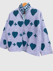 Veste à col roulé en tricot avec motif cœur brodé à la main, manches longues, taille plus, vêtements d'automne pour femmes - Product Image 3