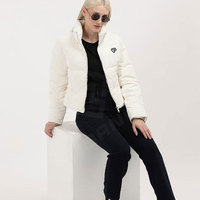 Veste d'hiver matelassée pour femme, chaude, avec capuche en satin, coupe ajustée, réversible, écologique, légère, rembourrée de polyester, imprimée