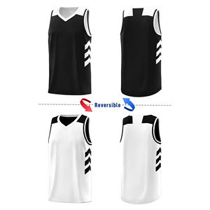Maillot de basket-ball réversible en polyester de haute qualité personnalisable pour hommes fabriqué en usine, maillot sans manches respirant personnalisé - Product Image 2