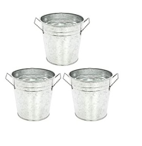 ชุดกระถางดอกไม้โลหะขนาดเล็กตกแต่งสังกะสี 2 ชิ้น - Product Image 5