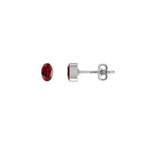 925 Sterling Silver <b>Garnet</b> Natural Pear Oval Shape Butterfly Lock Stud <b>Earrings</b> Trendy Style High Finish Bezel Setting 3 Pack - Product Image 1