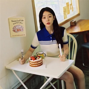 2025 Premium Quality Summer Women's Polo Shirts Stylish Casual Slim Fit with Button & <b>Beading</b> Decoration Custom Logo Option - Product Image 3