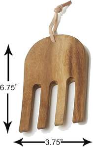 Saladier en bois d'acacia 14 avec mains de salade 3 pièces - Product Image 6