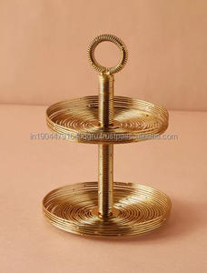 Soporte de pastel de Metal de diseño único Soporte redondo para cupcakes de 2 niveles para decoración Soporte de servidor de postres de frutas - Product Image 3