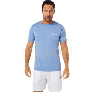 Men's Solid Print <b>Pattern</b> Canvas <b>Tights</b> Quick-Drying Sports Fitness O-Neck Training Short Sleeve T-Shirt New Washed Knitted - Product Image 1