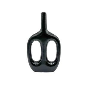 Vase à fleur en métal de style moderne en aluminium décoratif dernier style américain grand vase de sol pot de fleur noir fournitures d'événement - Product Image 1