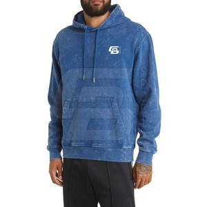 เสื้อมีฮู้ดแบบสวมหัวฟอกสีกรดวินเทจสำหรับผู้ชายฤดูหนาวขนาดใหญ่พองแดดจางหายไป - Product Image 2