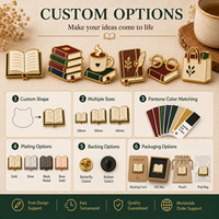 Épingles en émail rigide et souple sur le thème de la lecture, cadeaux pour les amateurs de livres et le journaling, accessoires de vente au détail, épingles en émail personnalisées sur le thème du livre, conception de logo, badges de revers