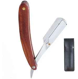 Haute qualité professionnel barbier en acier inoxydable rasage rasoir hommes précision toilettage outil manche en bois coupe-gorge visage Salon - Product Image 5