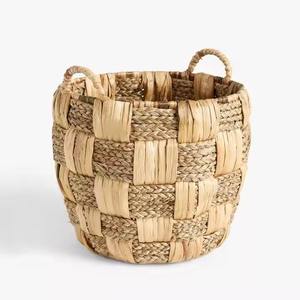 Panier de rangement en jonc de mer tissé et en jacinthe d'eau le plus vendu Panier à linge décoratif pour la maison Fabriqué au Vietnam - Product Image 1
