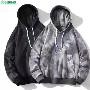 Sweat-shirts unisexes à capuche surdimensionnés en molleton de coton/éponge française avec logo personnalisé sur le devant, épaules tombantes, cordon de serrage, grammage lourd - Product Image 6