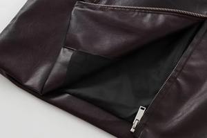 Veste en faux cuir à manches longues pour femmes vêtements d'extérieur amples avec remplissage en coton respirant tricoté confortable - Product Image 2