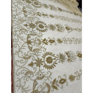 Tissu d'organza de dentelle africaine de luxe le plus vendu en gros avec tissu de tulle brodé de perles pour les mariages - Product Image 4