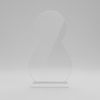 Trophée en acrylique Mukesh Enterprise Prestige Glow - 27, durable, poli, gravé, design abstrait, imprimé en typographie, style sportif
