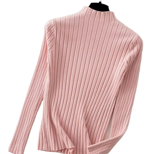 Suéter acanalado de punto para mujer, jerséis de otoño e invierno, cuello alto, manga larga, ajustado, suave, básico, sólido, suéteres para mujer, ropa de calle, Tops - Product Image 2