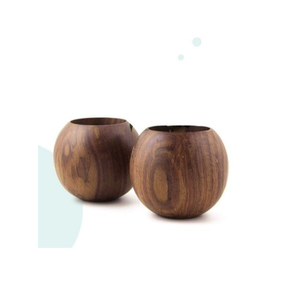 Macetas de madera Suministros de jardín únicos maceta de flores forma redonda y color de madera natural y sin pulir - Product Image 1