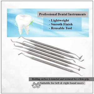 Ensemble d'instruments de remplissage dentaire de haute qualité pour composites et amalgames |   Instruments de remplissage antiadhésifs et ergonomiques - Product Image 3