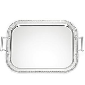 Última bandeja de metal decorativa de plata para servir comidas o decoración del hogar bandeja central de vacaciones para reuniones de Navidad o regalos - Product Image 1
