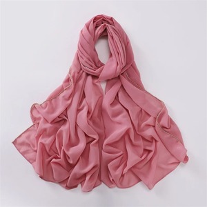 Strass Polyester maille mousseline de soie Hijab écharpe pour femmes en plein air coupe-vent crème solaire foulard 2025 doux pour la peau respirant - Product Image 6