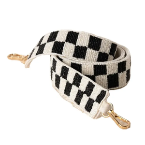 Sangle de sac à main à carreaux orange STAR, personnalisée, en perles de graines d'or blanc, accessoires de mode - Product Image 2