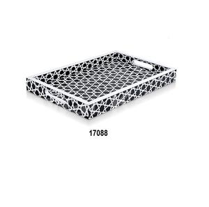 Plateau de service de café latéral rond noir en métal pour la cuisine à la maison - Product Image 4