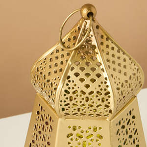 Mini Farol Moderno de Metal Dorado 2026 con Vidrio de Colores para Decoración Colgante del Hogar, Navidad - Product Image 4