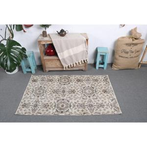 พรมขนาด 2.7x4.4 ฟุต, พรมตุรกีโบราณ, พรมขนสัตว์ลายกราฟิกสีน้ำตาลเทา - Product Image 3
