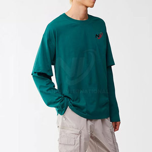 Chemises double couche à bas prix pour quantité minimale de commande chemises de rue pour hommes chemises double couche élégantes à coupe ample pour hommes - Product Image 2