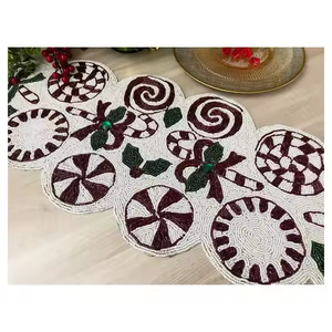 100% plus pur à la main perlé chemins de Table napperons brodé Halloween récolte automne automne haute qualité chemin de Table napperon - Product Image 1