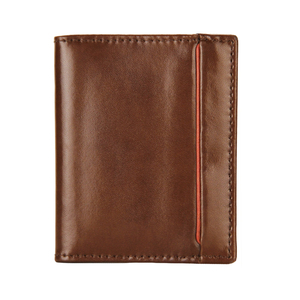 2025 vente chaude Logo personnalisé en cuir véritable RFID porte-carte à deux volets conception RFID mince unisexe portefeuille avec porte-cartes - Product Image 2