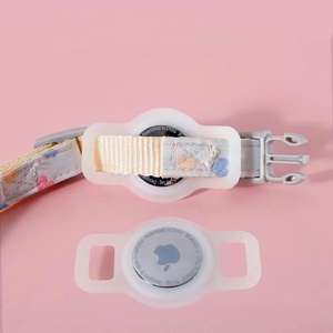 Collar impermeable para gatos <span class=keywords><strong>Airtag</strong></span> con patrón reflectante luminoso y soporte oculto para rastreador GPS con correa retráctil para perros y gatos - Product Image 3