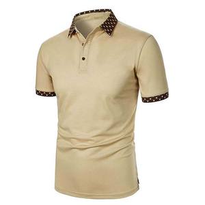Camiseta Polo Personalizada para Hombre, Manga Corta, Algodón, Cuello con Estampado en Contraste, Estilo Casual de Negocios, Corte Regular, Ropa de Verano - Product Image 2
