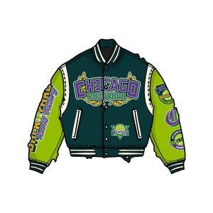 2025 vestes Varsity Plus personnalisées de haute qualité pour hommes Letterman Design avec décoration en fourrure pour tissu enduit de saison de printemps - Product Image 2