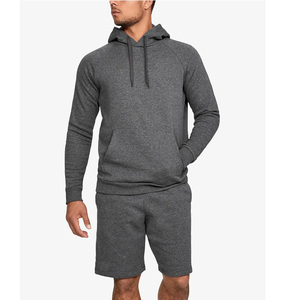 Chándal de invierno con estampado personalizado para hombre, Sudadera con capucha y pantalones cortos de lana de manga larga con diseño de cremallera - Product Image 3